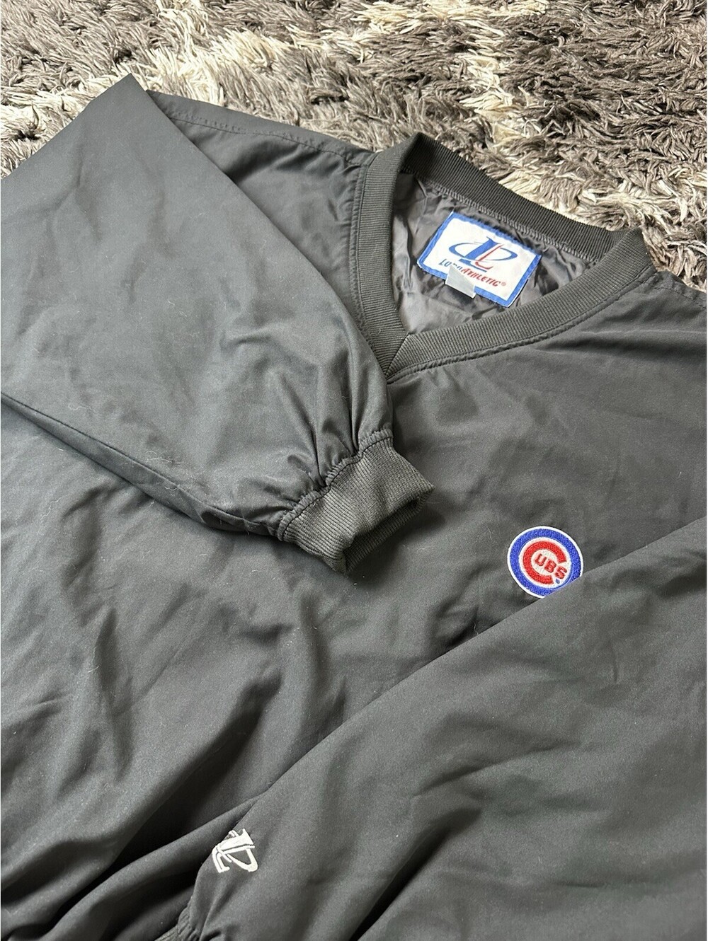 Vintage 90s Logo Athletic Chicago Cubs V-Neck Pullover Windbreaker Jacket XL